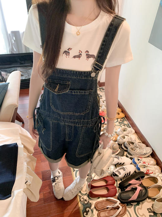 <曾小咸推荐>现货秒杀！微信超特价！高腰牛仔背带裤短裤 日常179.99 立减80 秒杀99.99！ 商品图6