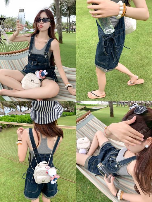 <曾小咸推荐>现货秒杀！微信超特价！高腰牛仔背带裤短裤 日常179.99 立减80 秒杀99.99！ 商品图11