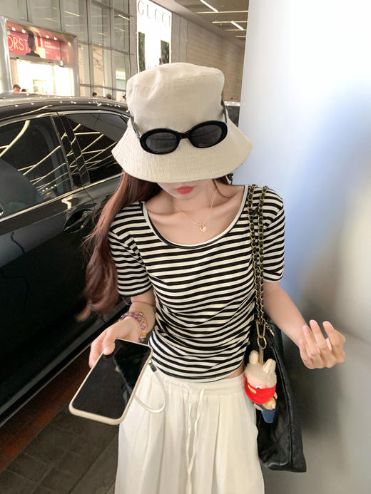 <曾小咸推荐> 现货秒杀！微信超特价！3色褶皱正肩短袖T 日常89.99 立减40 秒杀49.99！ 商品图13