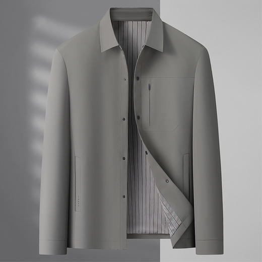 【DLC】大依优型大码男装商务休闲夹克秋季翻领茄克防风保暖外套 商品图5