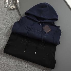 1V驴家2025ss秋冬新款 刺绣连帽螺纹拼接卫衣外套