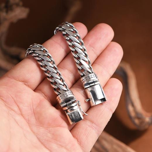 【望津】S925银编织宽版复古男款手链【SCH-CK40297-2.5】 商品图3