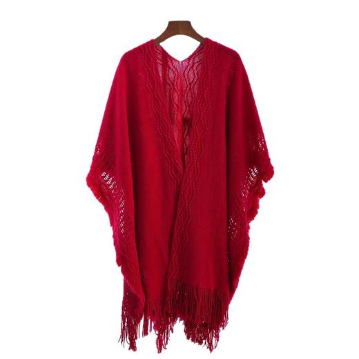 MYJ 针织大披针织披肩搭配旗袍外搭流苏古风仙气新中式开衫 商品图4