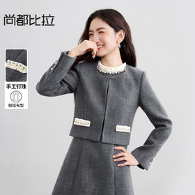 【内购】【两穿领】通勤立领/翻领茧型下摆宽松微落肩短款灯芯绒厚外套-153WA3571