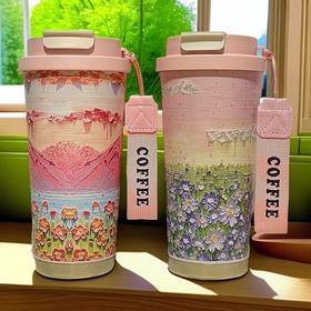 【 高颜值又实用💖】双饮口设计🔥时尚保温杯 不锈钢高颜值保温杯 女士双饮口便携保温水杯