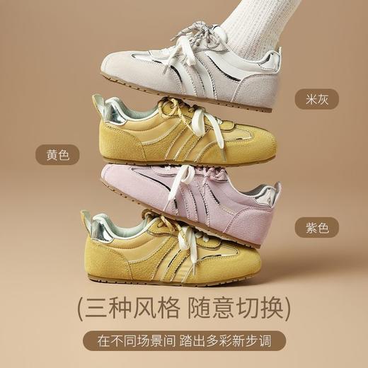 ZHR则则真皮多巴胺德训鞋女超软底春秋款平底鞋运动休闲鞋女平跟 商品图4