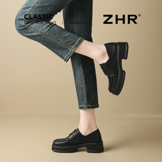 ZHR则则真皮厚底增高英伦单鞋2025秋季新款百搭舒适气质通勤皮鞋 商品图9