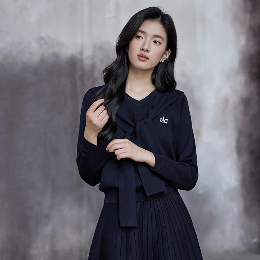 奢姿大码女装2025秋季时尚海军领刺绣针织衫胖妹妹气质减龄上衣 商品图4