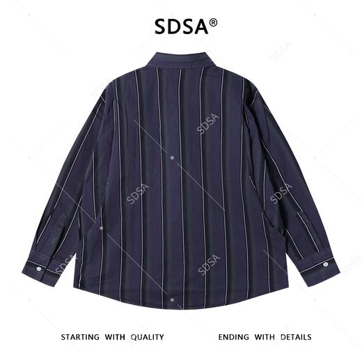 31153SDSA男士秋冬新款痞帅男装韩版经典条纹撞色翻领长袖衬衫百搭时尚 商品图5