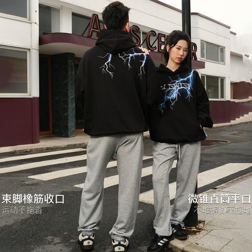 录士LUSHISI尘土卫裤加绒毛圈直筒卫裤保暖秋冬运动休闲美式长裤 商品图2