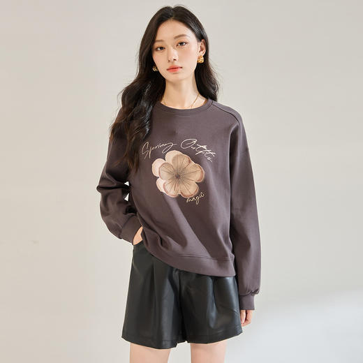 「高货sh」全新升级【铂金会员238/天猫319/差价81】(14523)洛诗琳新款立体绣花朵套头外衣2025秋季通勤圆领长袖上衣 商品图2