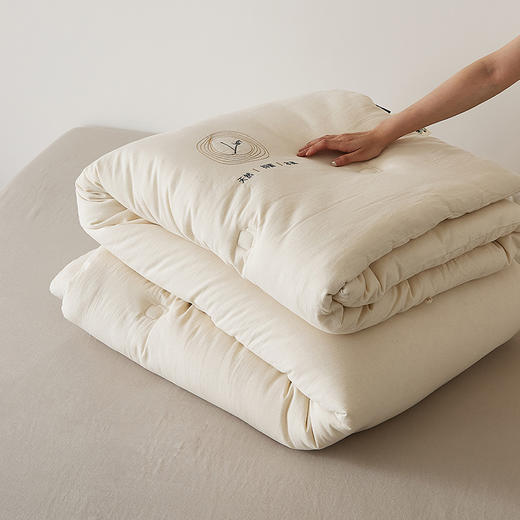 【A类棉麻提花澳洲羊毛被】羊毛提花被芯纯色A类抑菌被子棉麻纯色被秋冬被四季 商品图5