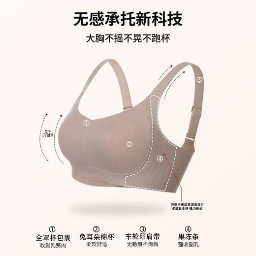 双重提拉 防下垂设计无痕内衣女夏季薄款大胸显小防下垂大码文胸收副乳聚拢全罩杯超薄 商品图2