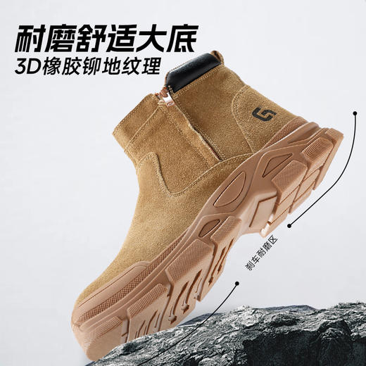 2025年秋冬新品高帮焊工款劳保鞋橡胶底反绒皮防烫耐高温四季款 商品图8