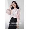【内购】【堆堆立领】优雅通勤褶艺灯笼袖植物花卉印花雪纺衫-153VB2615 商品缩略图1