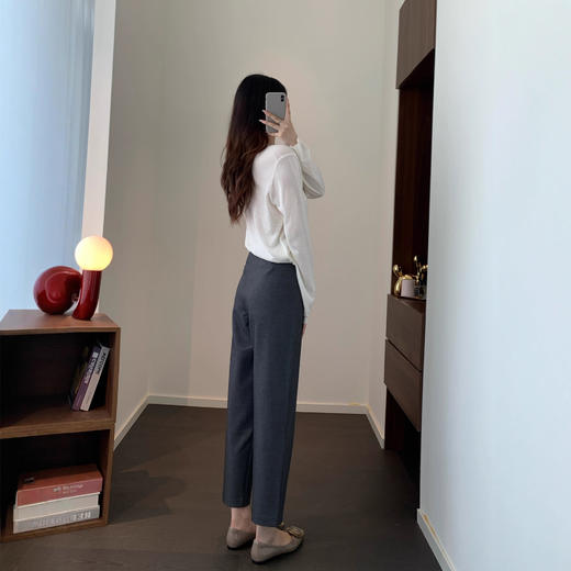 品质通勤系列！2025高腰宽松藏肉垂感显瘦休闲直筒烟管裤西裤秋！ 商品图3
