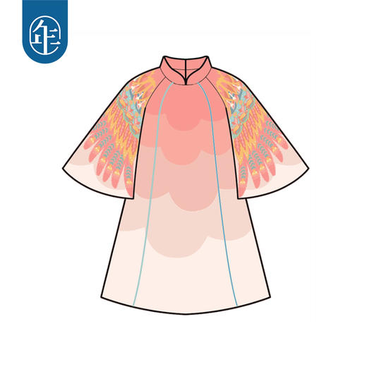 【年衣】童装女童旗袍连衣裙春秋新款中式国风长袖公主裙子儿童演出服霞光初上连衣裙 商品图6