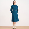 EITIE爱特爱优雅气质立领收腰显瘦通勤湖蓝连衣裙2025秋冬新款D2507905 商品缩略图3