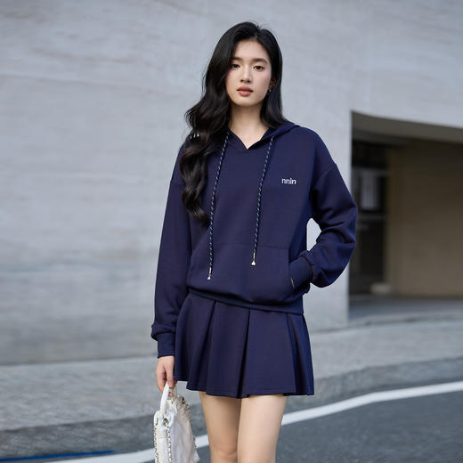 奢姿大码女装2025秋季减龄min绣花连帽两件套胖妹妹时尚休闲套装9953990640 商品图0