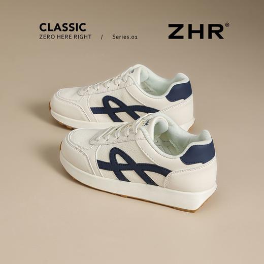 ZHR复古厚底德训鞋女2025秋季超软百搭小白鞋增高轻便休闲运动鞋 商品图0