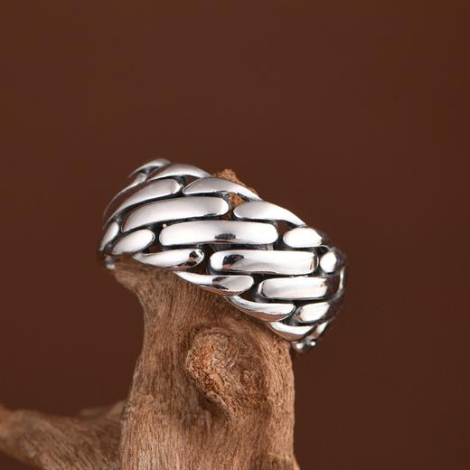 【容安】S925银复古精工编织开口戒指【SCH-SY24254】 商品图3