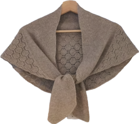 蒙古山羊绒针织围巾-自然色04