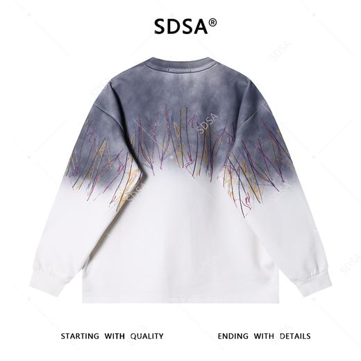 SDSA男士秋冬新款痞帅男装韩版凌乱线条涂鸦圆领卫衣百搭时尚上衣 商品图5
