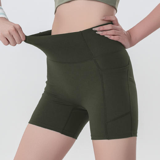 Gymicon能量符号 lulu同款瑜伽四分裤女高腰提臀紧身骑行裤速干口袋健身运动短裤YAKZ2548 商品图1