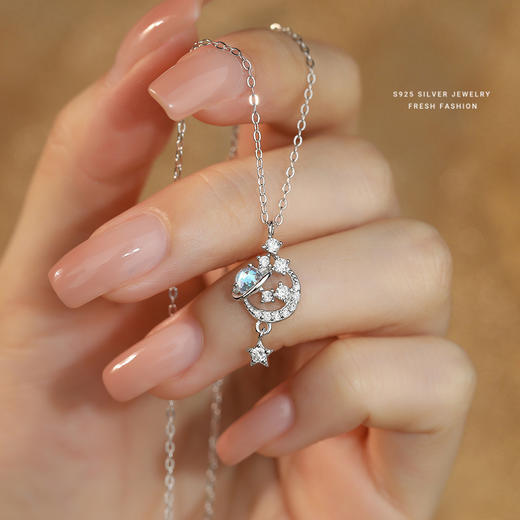 【梦幻星河】S925纯银星月项链【YXS-A4599】 商品图1