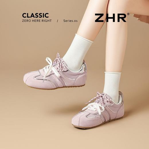 ZHR则则真皮多巴胺德训鞋女超软底春秋款平底鞋运动休闲鞋女平跟 商品图7