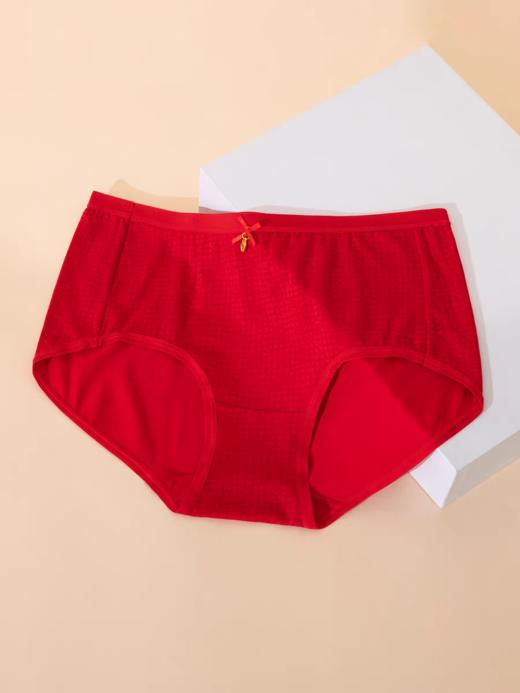 【福禄寿喜鸿运】德国舒雅女士莫代尔红内裤鸿运本命年印花平角底裤(最大尺码XXL)30/22050T 商品图1