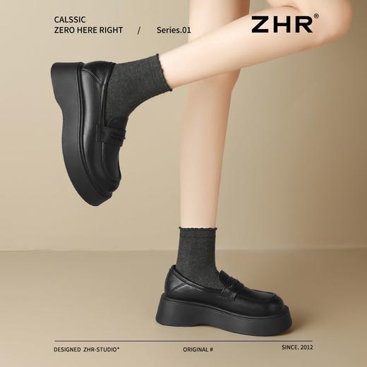 ZHR则则简约纯色厚底乐福鞋女2025新款舒适百搭柔软单鞋通勤显高 商品图3
