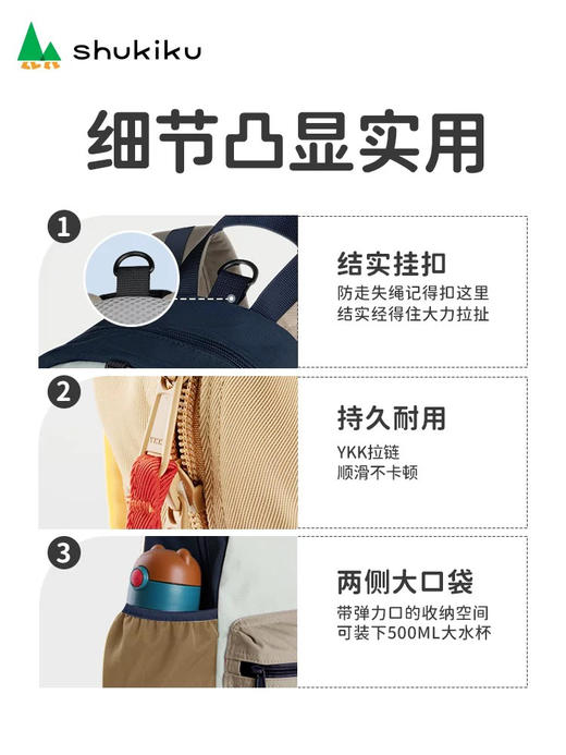 Shukiku趣走走 男童女孩奇遇精灵外出背包 幼儿园小学超清双肩包 商品图3