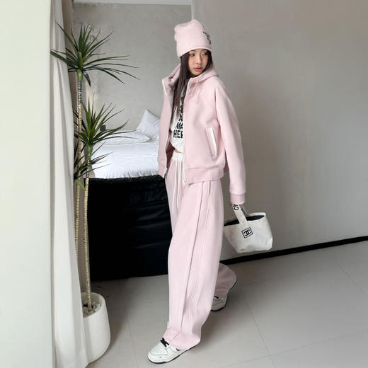 秋冬热卖！美式休闲！密己 通勤必备连帽弯刀裤套装 秋冬撞色卫衣 百搭显瘦  包容性强   4色可选 商品图7