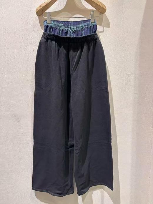 女款格纹拼接休闲长裤001 商品图1