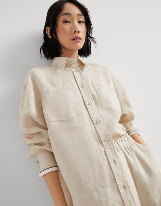 【高品质私服】【BC女士亚麻休闲长袖衬衫】既保留亚麻特有的透气性与随性褶皱 慵懒却不邋遢G1260-CC【无标出货 介意慎拍】 商品图6