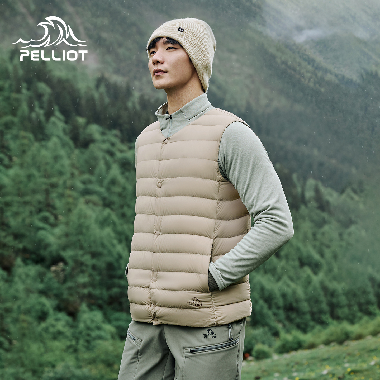 伯希和户外800蓬羽绒马甲男女新款轻薄外套登山防风排骨羽绒服