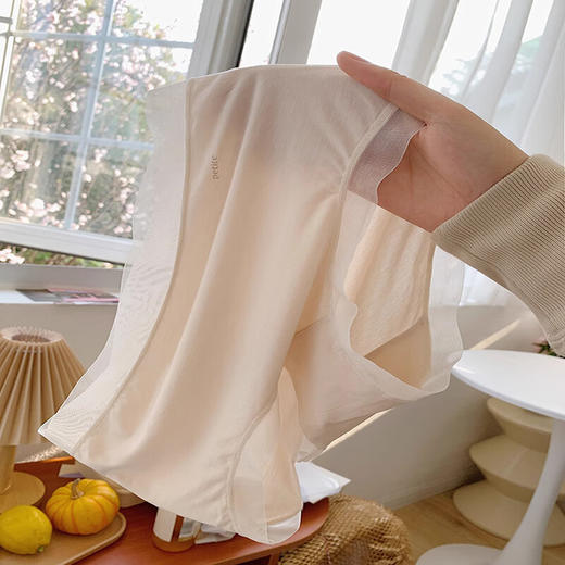 莫代尔 裸感无痕少女内裤桑蚕丝底裆高弹蕾丝腰头中腰包臀三角裤女 独立包装 商品图2