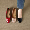 【预售5天】舒适百搭方扣浅口单鞋女圆头漆皮低跟工作鞋平底鞋女YS&A1820 商品缩略图1
