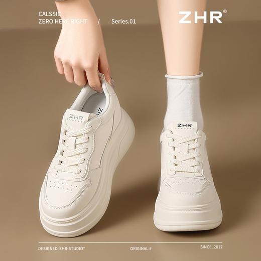 ZHR厚底【8.5cm】内增高小白鞋女轻便百搭小个子耐磨运动休闲鞋女 商品图5