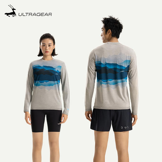 优极UG 远山·中性一体织羊毛长袖T恤 商品图0