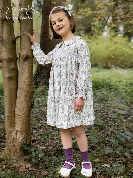 复古打揽碎花连衣裙 商品图2