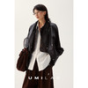 UMILAB｜寂境*高奢质感 100%无涂层羊皮重工可收腰中长皮衣BC970W 商品缩略图0