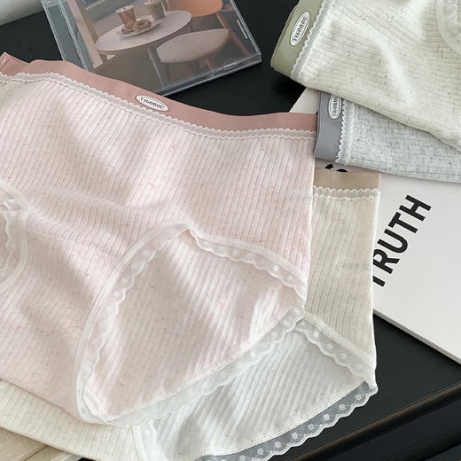 清新少女彩纱内裤中腰透气纯棉底裆纪念日百货门店同款165543652 商品图3