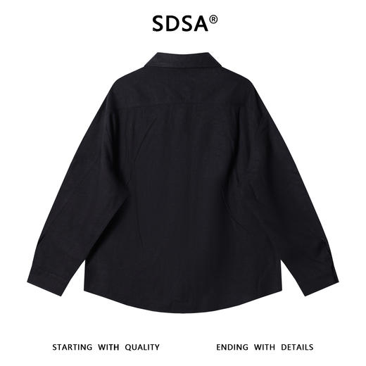 C002SDSA男士秋冬新款痞帅男装极简风纯色长袖翻领衬衫宽松百搭衬衣 商品图5