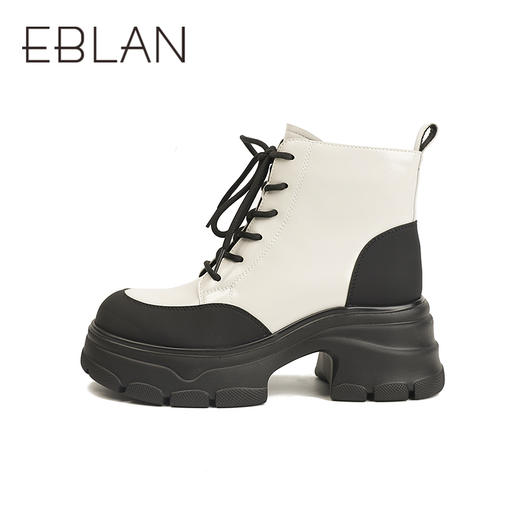 伊伴冬季牛绒百搭高跟马丁靴B25609702 商品图1