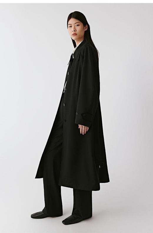 【高品质私服】【IC精纺羊毛平纹长风衣】轻薄舒适，悬垂性好，提升整体造型的精致度G1551-CC【无标出货 介意慎拍】 商品图5