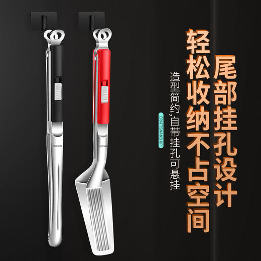 【跨境出口烤肉夹】加厚304不锈钢烤肉夹多用途食品夹加长隔热烧烤夹家用宽头牛排夹 商品图2