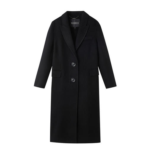 谜底羊毛呢长大衣长袖2025年冬季新品通勤戗驳领正肩女254MD1506 商品图4