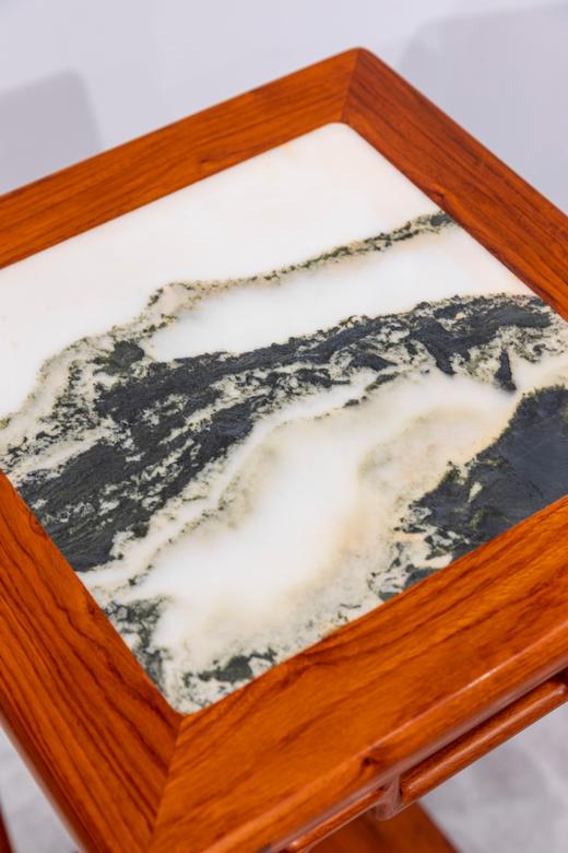 红桥红  家具严选  缅甸花梨（大果紫檀）【石面 90 颐和园圆腿 花架】 商品图4